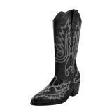 Embroidery Chunky Heel Fashion Western Boots