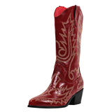 Embroidery Chunky Heel Fashion Western Boots