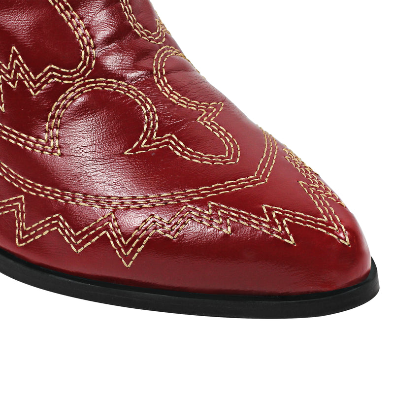 Embroidery Chunky Heel Fashion Western Boots