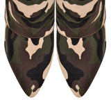 Fold Over Wedge Heel Camouflage Boots