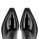 Pointed Toe Patent Leather Ankle Boots