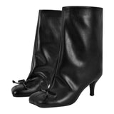 Bow leder Tabi Boots Square Toe Ankle