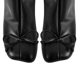 Bow leder Tabi Boots Square Toe Ankle