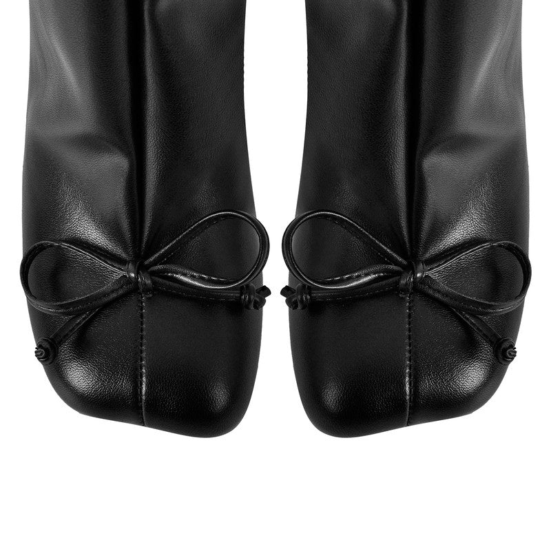 Bow leder Tabi Boots Square Toe Ankle