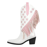 Star Fringe Mid-Calf Cowboy Boots