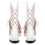 Star Fringe Mid-Calf Cowboy Boots