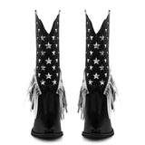 Star Fringe Mid-Calf Cowboy Boots