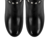 Rivet Chunky Heel Round Toe boots