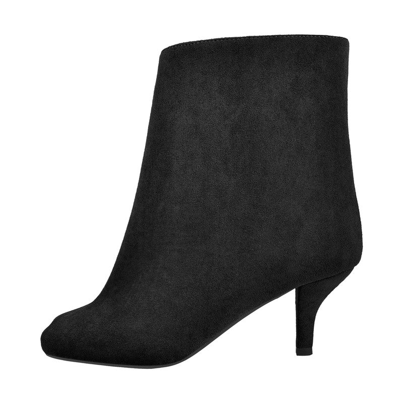 Suede Ankle Stiletto Tabi Boots Square Toe