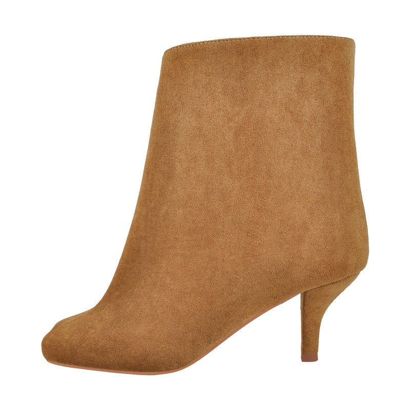 Suede Ankle Stiletto Tabi Boots Square Toe