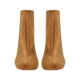 Suede Ankle Stiletto Tabi Boots Square Toe