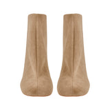 Suede Ankle Stiletto Tabi Boots Square Toe