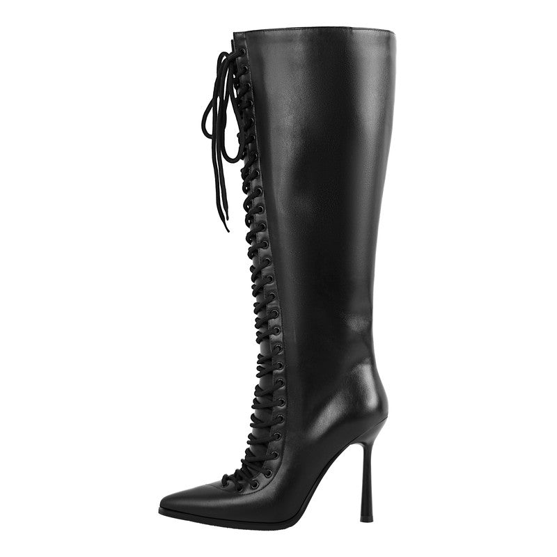 Pointed Toe Strap Stiletto High Heels Boots