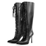 Pointed Toe Strap Stiletto High Heels Boots