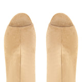 Peep Toe Suede boots Shaped Heel Knee High